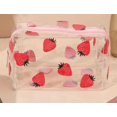 thumbnail image 1 of Bolsa de cosméticos transparente con estampado de frutas, bonita bolsa de almacenamiento portátil para mujer, bolsa de regalo impermeable, estuche para lápices de PVC transparente, 1 of 6
