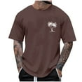 thumbnail image 2 of Zynviq Shirts Men Short Sleeve Brown Casual Graphic Sport Crew Neck T Shirt Mens Trendy Tops,5XL, 2 of 4