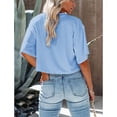 thumbnail image 2 of Dellytop Women Half Sleeve Drop Shoulder Solid Color Basic Crop Tops, 2 of 3