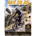 thumbnail image 4 of Electric Bike for Adults, 750W Motor, 20"x4" Fat Tire, E Mountain Bike, 48V/15.6AH Battery,UL2849, 4 of 10