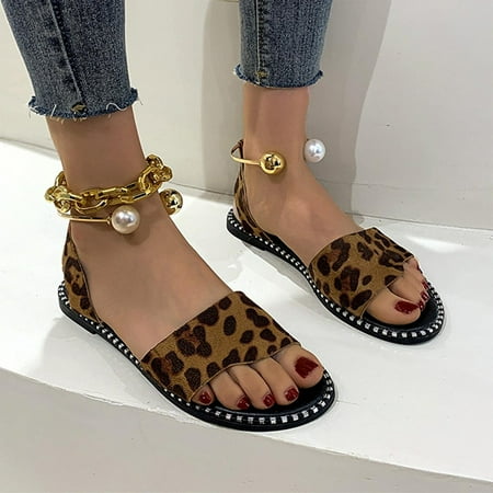 

UMfun Women s Flat Print Casual Vacation Open Toe Beach Sandals