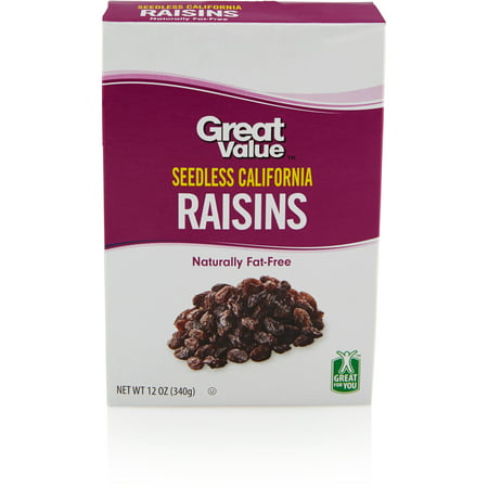 (4 Pack) Great Value California Raisins, 12 oz (Best Raisins For Baking)