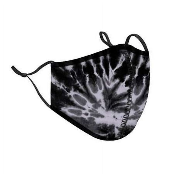 Top Trenz Neoprene, Reusable & Washable Black & White Tie-Dye Face Mask (Adult Men)