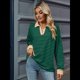 thumbnail image 5 of Sudaderas A Rayas de Talla Grande para Mujer, de Larga, con Cuello de Solapa, Informales, Suaves, Tipo Pulóver, Camisetas Verde L, 5 of 10