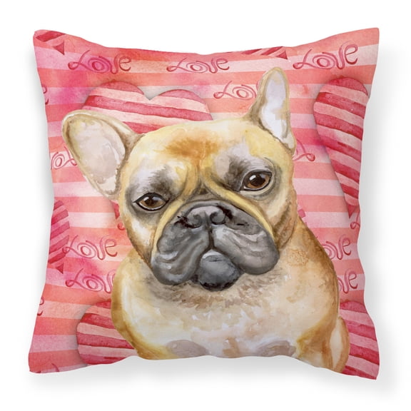French Bulldog Love Fabric Decorative Pillow