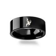 Thorsten Starcraft 2 | Tungsten Rings for Men | Tungsten | Comfort Fit | Custom Engraving | Legacy of the Void Protoss Symbol Polished Black Tungsten Engraved Ring Jewelry - 8mm