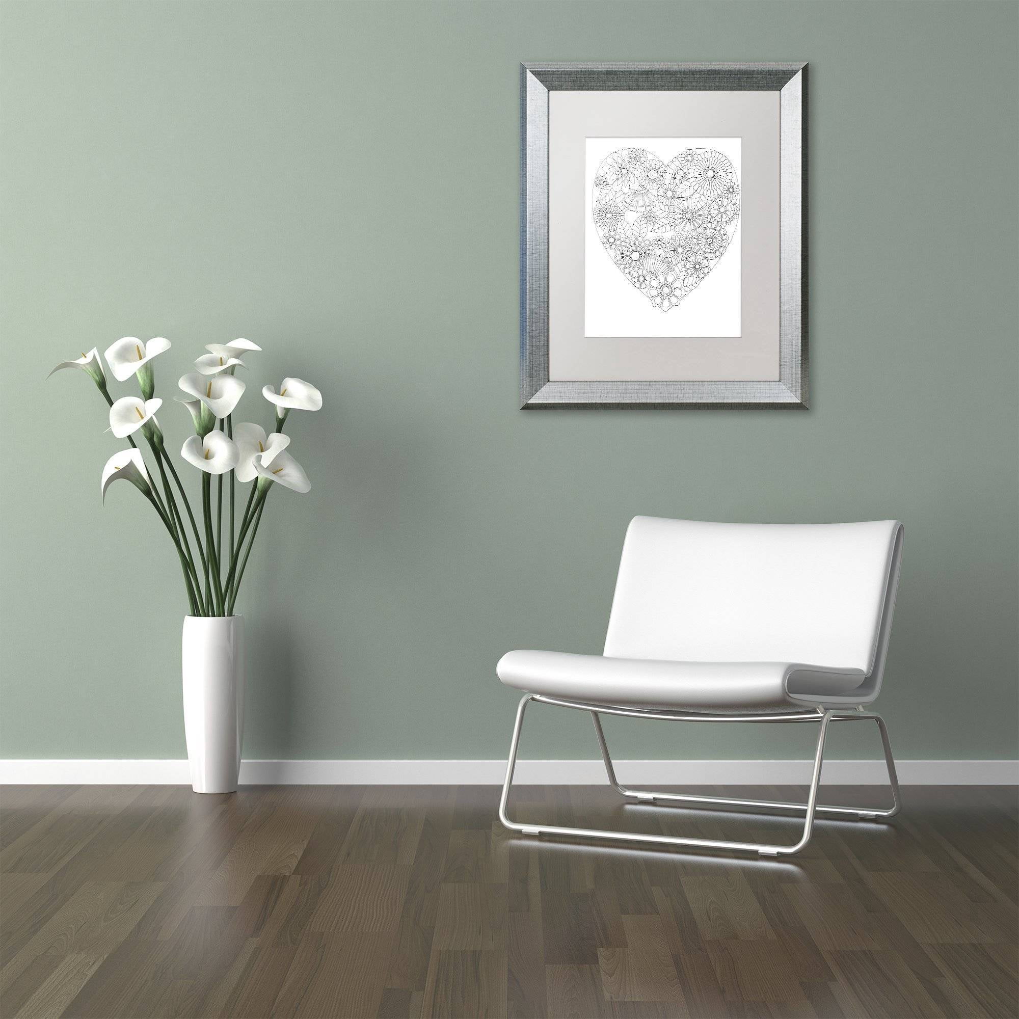 Trademark Fine Art "Big Beautiful Blossoms 13" Canvas Art by Hello Angel, White Matte, Silver Frame