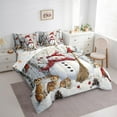 thumbnail image 3 of jejeloiucartoon Xmas Snowmen Bedding Comforter Set 7-Piece,Kawaii Rabbit King Bedding Sets,Christmas Theme Bed Sheets For Child,Super Cozy Room Decoration Reversible, 3 of 8