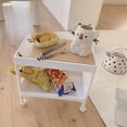 thumbnail image 1 of Utility Cart Rolling Storage Cart Storage Cart Rolling Utility Cart Rolling Cart Large Capacity Eco Friendly PP MDF Sturdy Construction Space Saving Utility Cart For Beauty Salon, 1 of 6