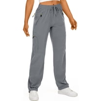 Mohiass Womens Quick Dry UPF 50 Cargo Pants Lightweight Hiking Pants Travel Golf Pants with Zipper Pockets Light Gray L