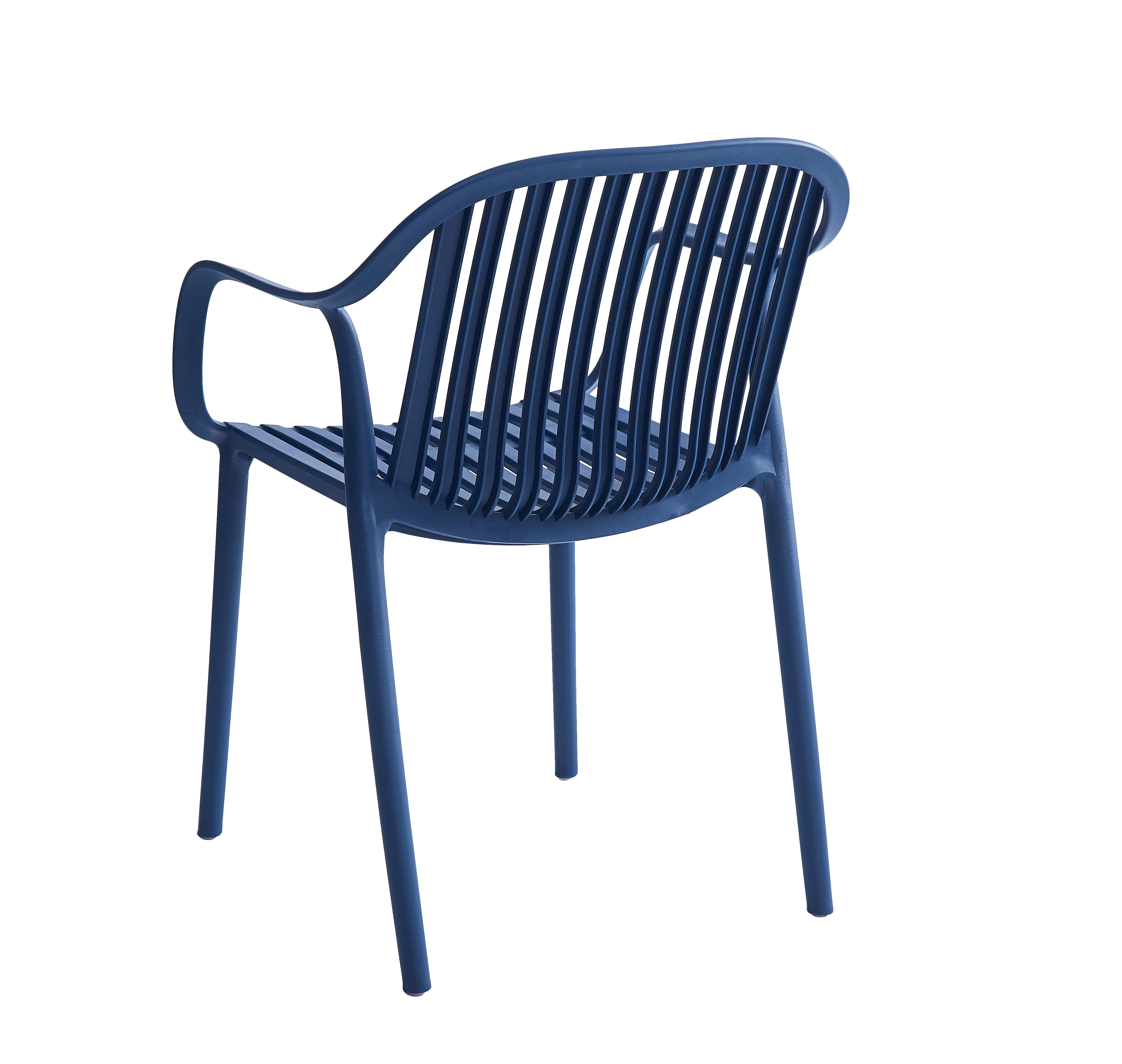 XDECO Stackable Dining Chairs Set, Breathable Modern Indoor/Outdoor Chair with Armrests & Backrest for Patios, Cafes,Home/Commercial Use, 250lbs Heavy Duty, Blue