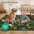 thumbnail image 4 of ODIKA 6'x9' Ultra-Soft Area Rug, Mid Abstract Century Stained Mosaic Retro Hallway School Geometric Flowing None Washable, Bare feet friendly, Silk-Touch for Guest Room, Bedroom, 4 of 7