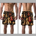 thumbnail image 3 of luoweisi Men's Beach Shorts Quick Dry Swim Trunks with Mesh Lining Musical Instrument L, 3 of 5