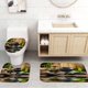 thumbnail image 4 of 4pcs Green Plant Shower Curtain Set with Non-Slip Rugs, Toilet Lid Cover, and Bath Mat - 71x71 Inches - Eco-Friendly Bathroom Decor, 4 of 4