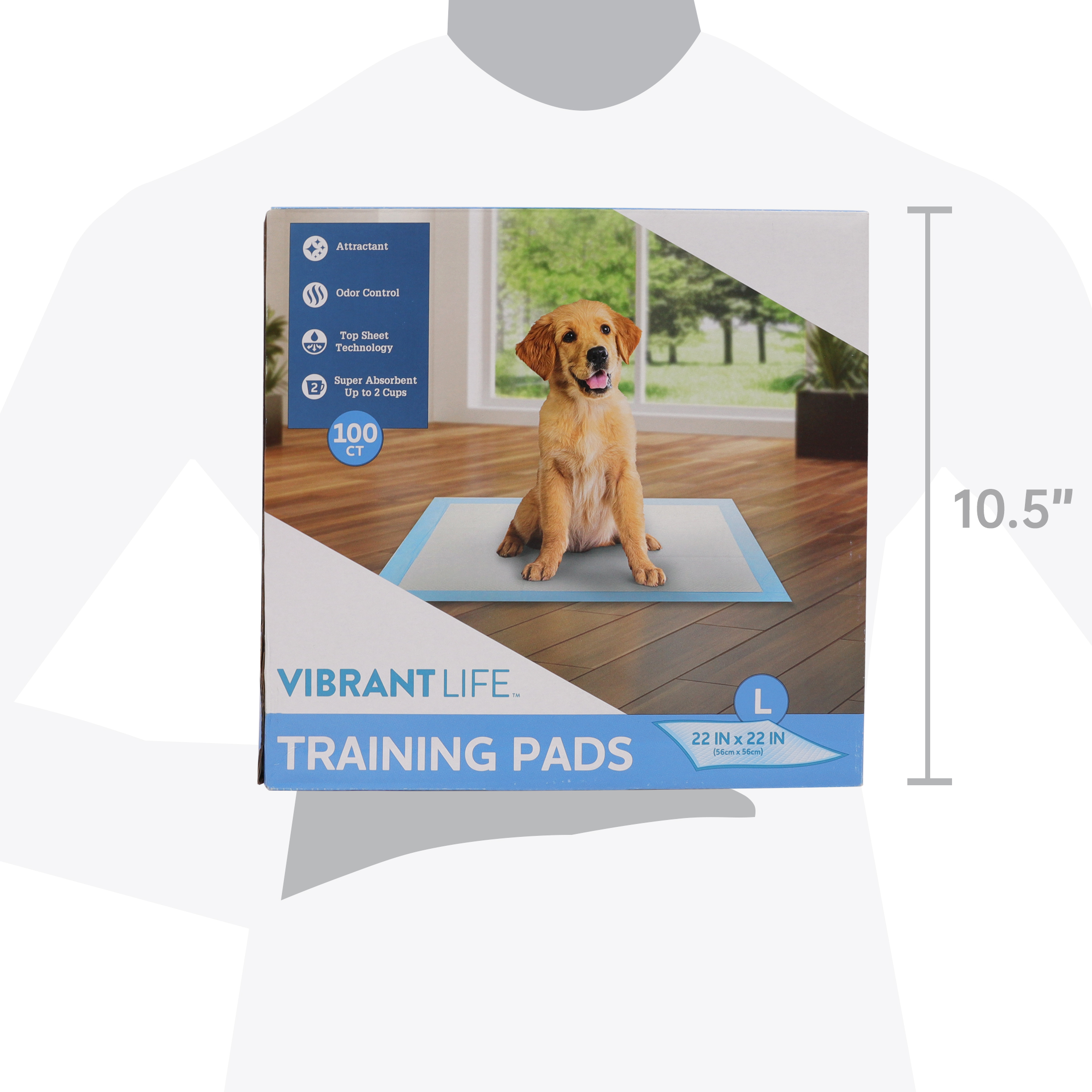 Vibrant Life Training Pads, Dog & Puppy Pads, L, 22 in x 22 in,100 Count - image 2 of 7
