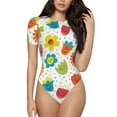 thumbnail image 2 of Picia Cartoon Flowers Womens One Piece Swimsuits Modest Tummy Control Bathing Suits Lace Up Slimming Swim Suit-X-Large, 2 of 9