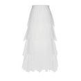 thumbnail image 7 of High Waist Midi Skirt for Women A-Line Pleated Skirts Women's Casual Irregular Cake Skirt Skirt Women's Mid-length High-waisted Gauze Skirt,White,S, 7 of 7
