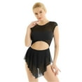thumbnail image 2 of MSemis Women's Lyrical Sleeveless Asymmetrical Sheer Mesh Cutout Leotard, 2 of 5