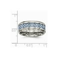 thumbnail image 6 of Solid Stainless Steel Men's Blue Carbon Fiber-Inlay Wedding Band Ring Size 11, 6 of 7
