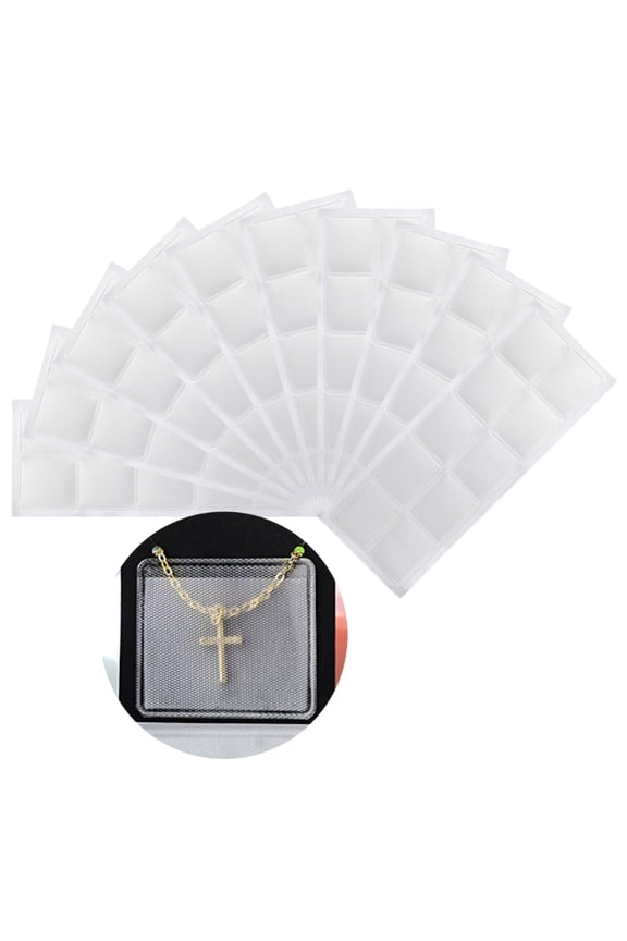 Plastic Necklace Chain Pockets Clear Chain Sleeve Self Adhesive Display Pockets