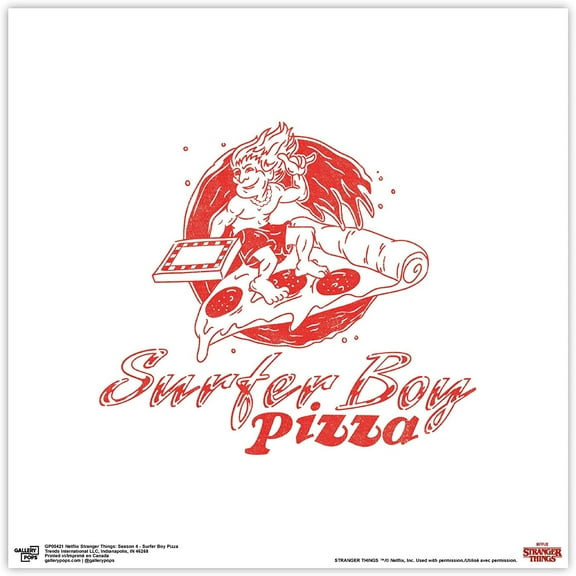 Gallery Pops Netflix Stranger Things: Season 4 - Surfer Boy Pizza Wall Art, Unframed Version, 12" x 12"