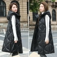 thumbnail image 6 of Women Waistcoat Hooded Sleeveless Zipper Closure Large Pockets Vest Coat Solid Color Casual Loose Fit Cotton Vest Outwear, 6 of 8