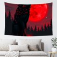 thumbnail image 5 of RKSupls Tapestry Wall Hanging Art, Black Wolf Howling at Red Blood Moon in Forest Tapestry Decoration for Daily Bedroom, Dorm, Living Room, Apartment Hallway Home Decor, 5 of 5