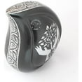 thumbnail image 2 of Hind HC Silver Engraved Tear Drop Adult Cremation Urn for Human Ashes - Handcrafted Funeral Memorial Ashes Urn - Display Burial at Home or in Niche at Columbarium - Bag Included (Black, 200 Cu inches), 2 of 5