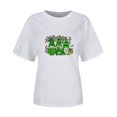 thumbnail image 4 of LSLJS Col Rond Imprimé Trèfle de Saint Patrick Manches Courtes Décontracté Ample Manches Courtes Col Rond Haut/chemise, Cadeaux pour Femmes, 4 of 4