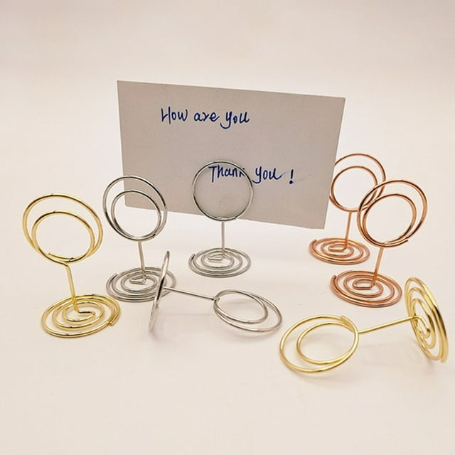 Lubelski 10Pcs Memo Holders Compact Geometric Round Small Size Table Card Holders Home Supply