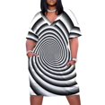 thumbnail image 1 of Vestido monocromático holgado con bolsillos para mujer vestido de graduación elegante y bonito Verano, 1 of 6