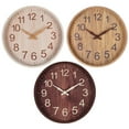 thumbnail image 2 of 12" Wall Clock Minimalism Round Dinner Decor Ornament (Dark Wood), 2 of 6