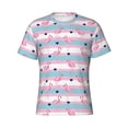thumbnail image 4 of Vsdgher Flamingo1 Print Men's Dry Fit Mesh Athletic Shirts Moisture Wicking Tennis T-Shirt Tops, 4 of 9