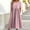 🔥 Pink, variant on Sentmoon Vacation Dresses for Women 2026 Short Sleeve Solid Color Semi Formal Wedding Guest Dress Summer with Pockets Basic Elastic Waist Regular Fit Crew Neck Long Dresses S