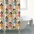 thumbnail image 4 of Beige Princess Dress Pattern Shower Curtain 84"x72" ,Bathroom Decorative Shower Curtains Set with 12 Hooks,Modern Waterproof Washable Shower Curtain, 4 of 6
