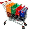 thumbnail image 1 of PENGXIANG 4 Sacs Chariot Réutilisables pour Courses avec Sac Isotherme - Faciles à Utiliser et Robustes (Orange Vert Rouge Bleu), 1 of 7