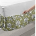 thumbnail image 2 of Flower Bed Skirt, Hand Drawn Arrangement of Flowers Vintage Composition Doodle Style Bloom, Elastic Bedskirt Dust Ruffle Wrap Around for Bedding Decor, 4 Sizes, Sepia Black and White, by Ambesonne, 2 of 2