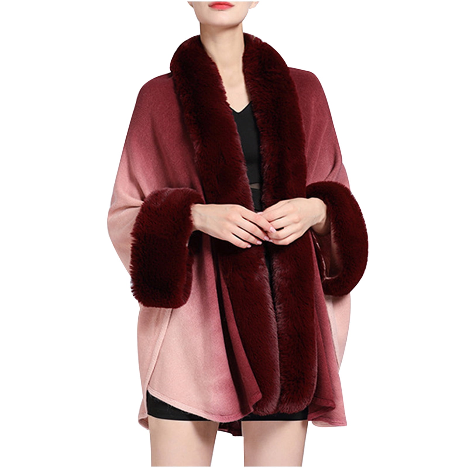 Women Elegant Warm Cardigan Sweaters Coat Cold Weather Shawls Capes