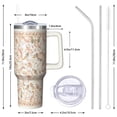 thumbnail image 3 of 40oz Pumpkin Tumbler Insulated - Stainless Steel Fall Cup w/Handle & Straw | Thanksgiving Coffee Mug Gift for Women, 3 of 5