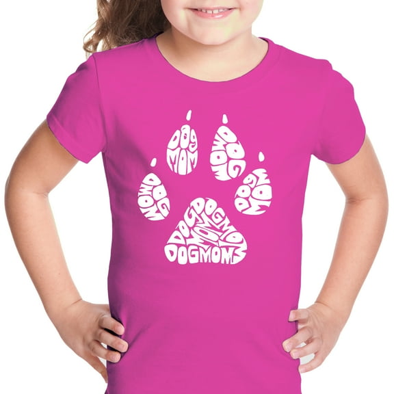 LA Pop Art Girl's Word Art T-shirt - Dog Mom
