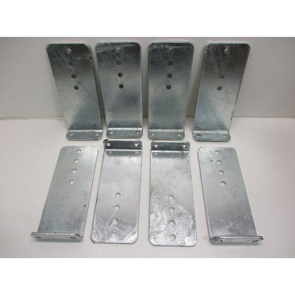 (8) Vertical Pontoon Boat Trailer Bunk Bolster L Brackets / 5" by 12" Galvanized