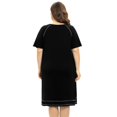 thumbnail image 5 of WBQ Plus Size House Dress for Women with Pockets Button Front Housecoat Robe Duster Raglan Short Sleeve Patio Dress Lightweight Lounger Housedress Oversized Nightshirt Knee Length Nightdress, 5 of 6
