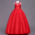 thumbnail image 1 of Vestido de niña sin mangas de malla, vestido de princesa de presentación, hermoso y de moda, 1 of 6