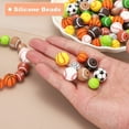 thumbnail image 4 of 35-Pack Cuentas de Pelotas Deportivas 15mm Blancas Redondas de Goma para Manualidades/ Pulsera/ Collar, 4 of 7