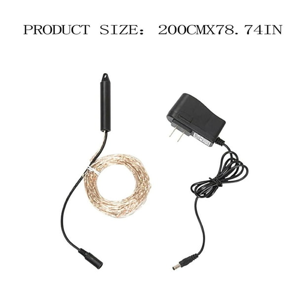 Cadena de luces de ratán para árbol, luces de cobre para exteriores, impermeables, cascadas, luces de cola de caballo navideñas, luces LED coloridas en aerosol