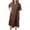 Brown(Trending), variant on Mingw Womens Dress Short Sleeve Polo Shirt Dress Casual Ruffle Hem Solid Color Loose Mini Dresses XXL