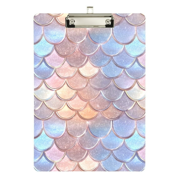 ALAZA Plastic Clipboard A4 Letter Size Decorative Clipboards for Students Women Men 9" x 12.5" Glittering Scales