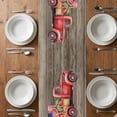 thumbnail image 4 of Table Runner 70 Inches Long for Kitchen Dining, Independence Day Dresser Scarf Farmhouse, Dining Table Decorations for Wedding/Parties, Red Truck Watermelon Star Wooden Grain 13 x 70 In, 4 of 8