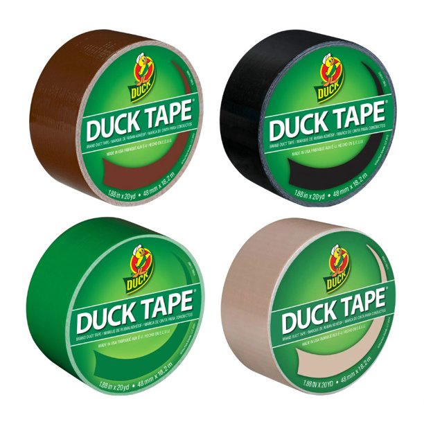 Duck Brand Color Duct Tape Camouflage Combo 4Pack, Brown, Black, Green