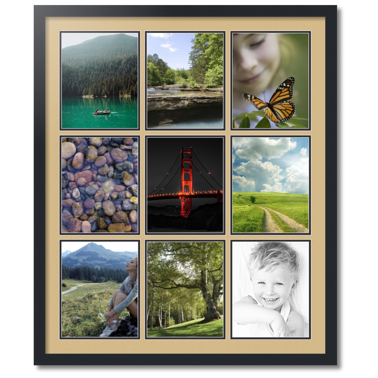 ArtToFrames Collage Photo Picture Frame with 9 8x10 Openings, Framed